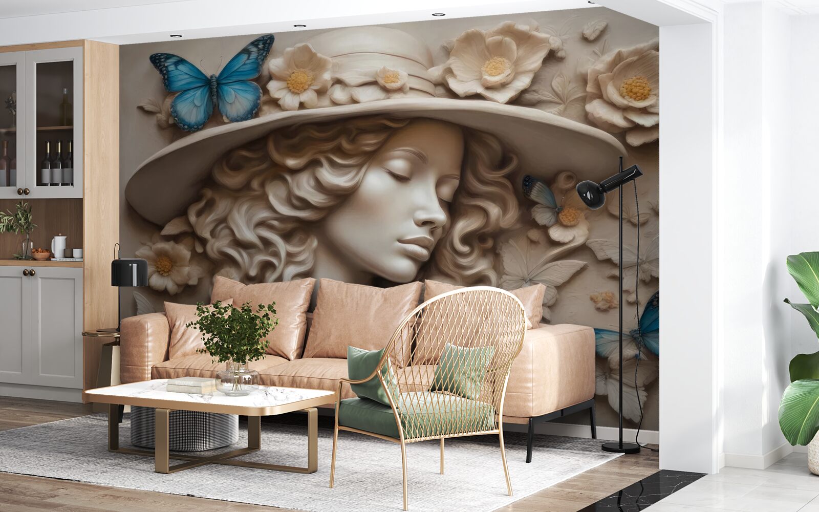 Fototapeta dievča v klobúku a so zavretými očami