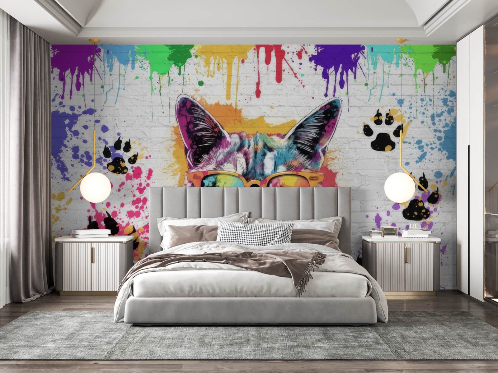 Fototapeta mačka s okuliarmi