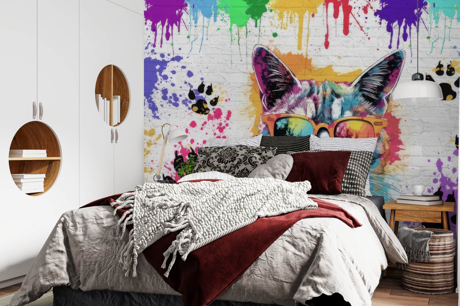 Fototapeta mačka s okuliarmi