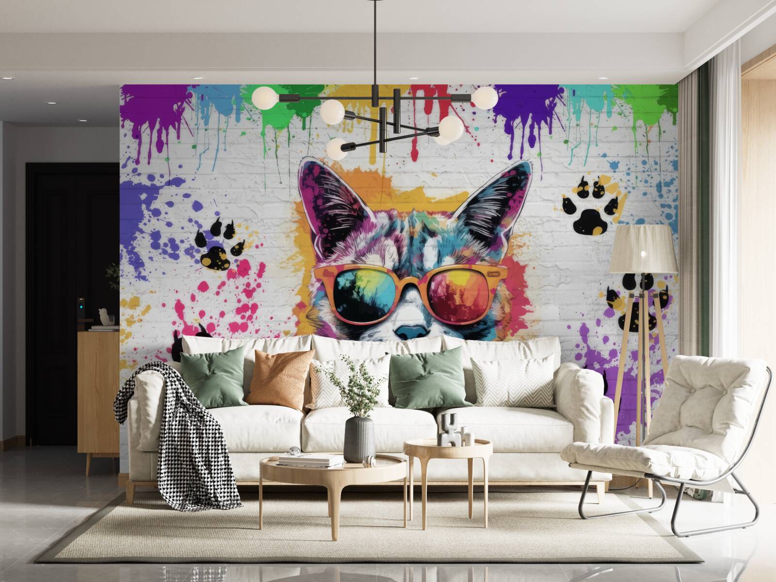 Fototapeta mačka s okuliarmi