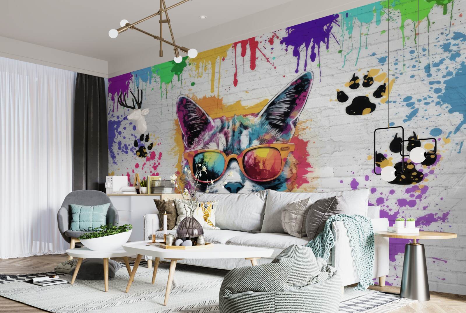 Fototapeta mačka s okuliarmi