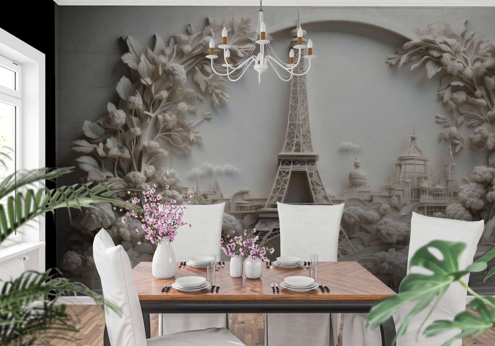 Fototapeta Eiffelova veža obklopená vegetáciou