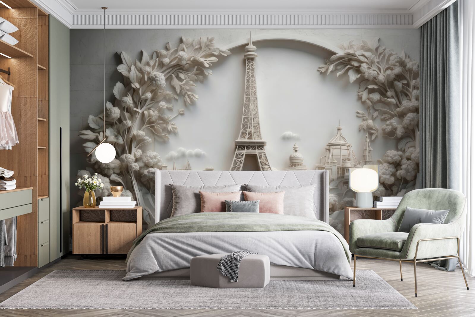 Fototapeta Eiffelova veža obklopená vegetáciou