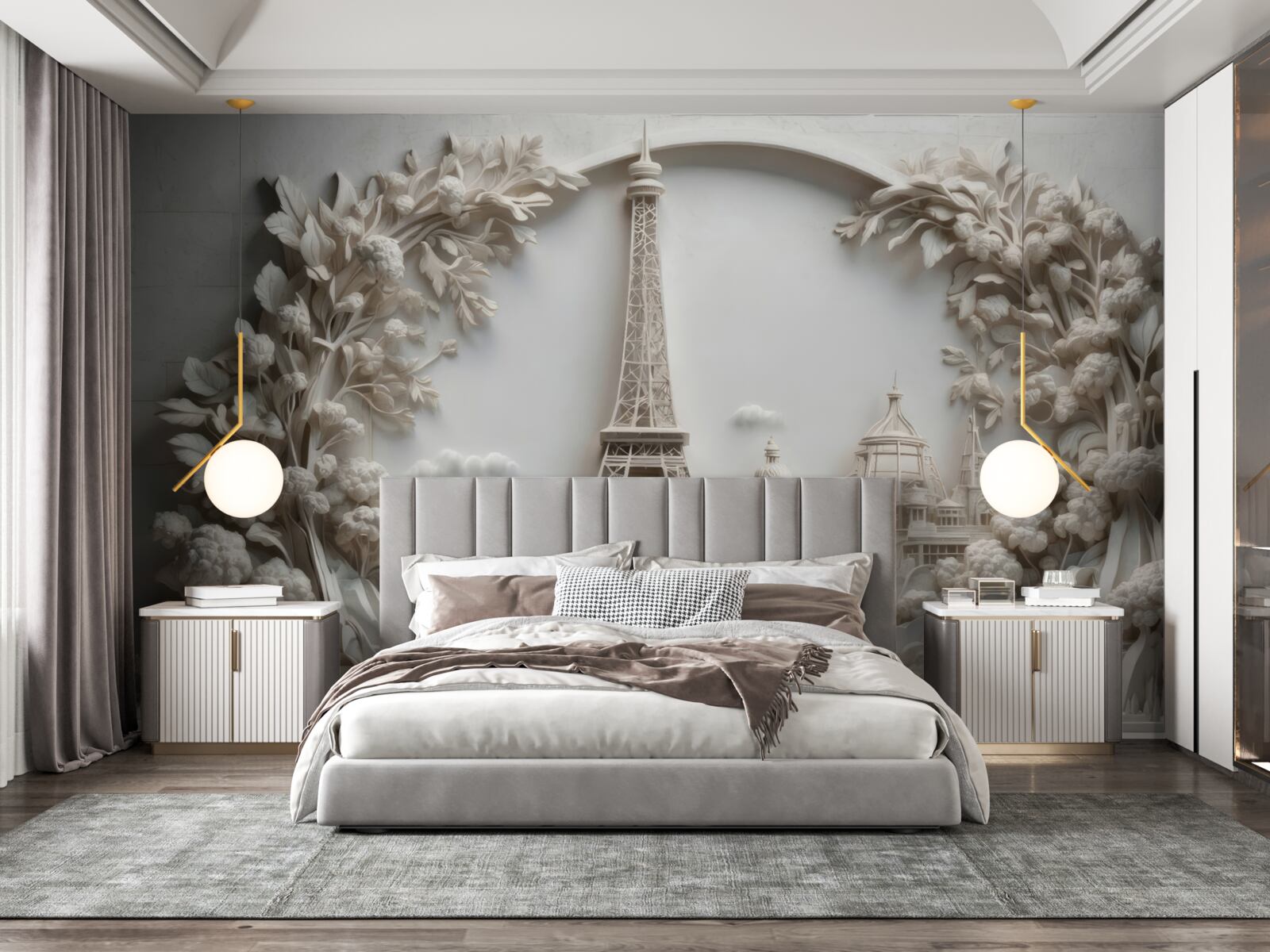 Fototapeta Eiffelova veža obklopená vegetáciou