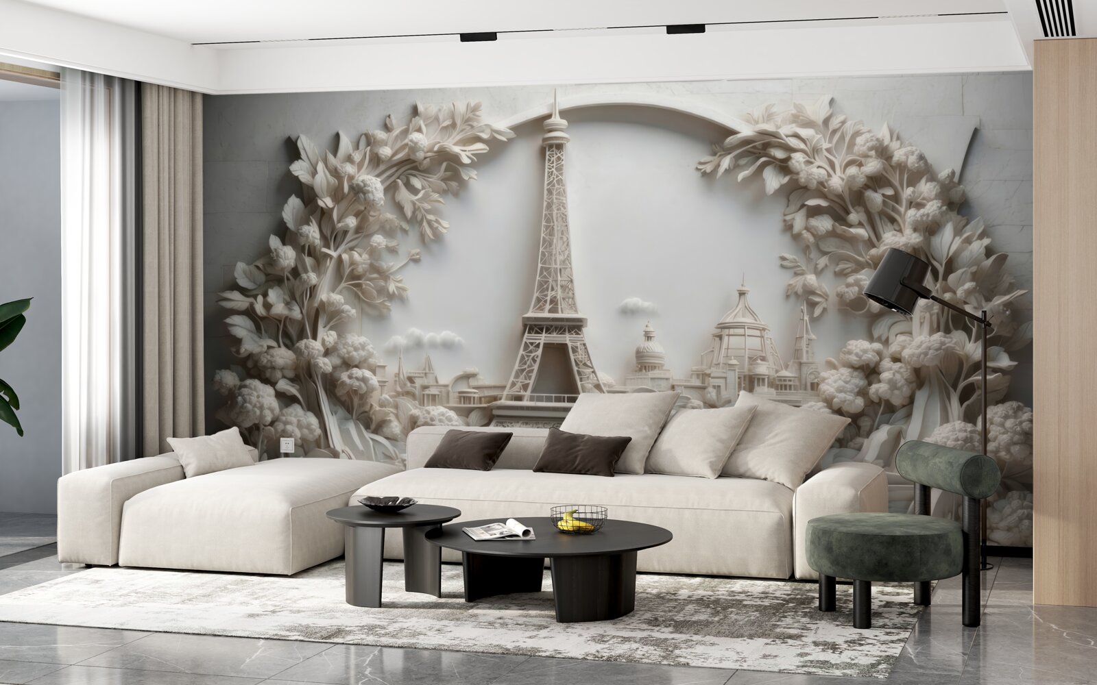 Fototapeta Eiffelova veža obklopená vegetáciou