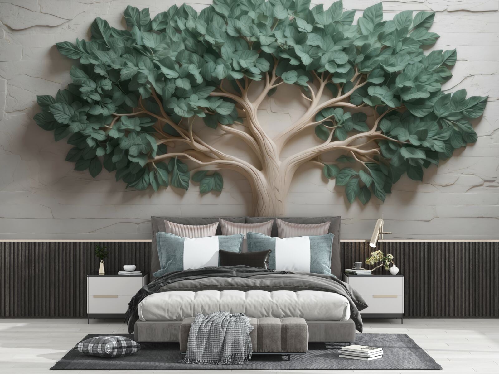 Fototapeta strom s hustými zelenými listami