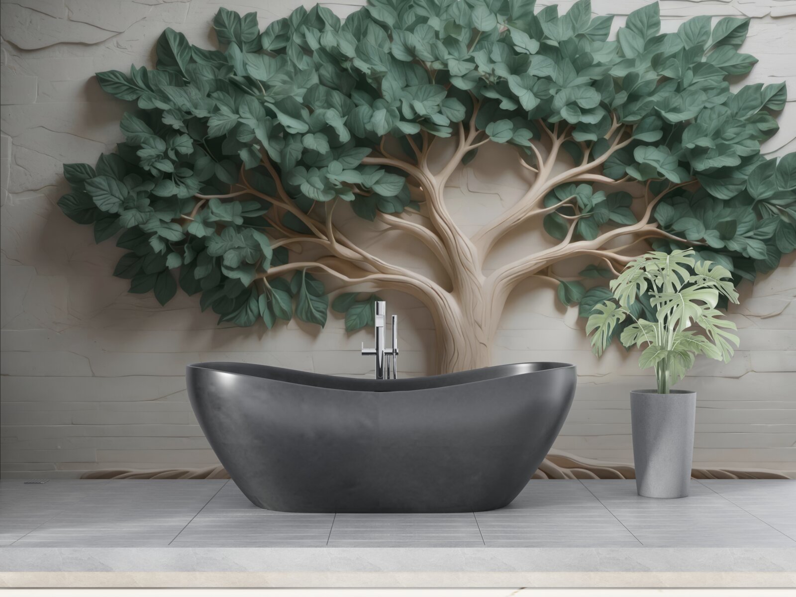 Fototapeta strom s hustými zelenými listami