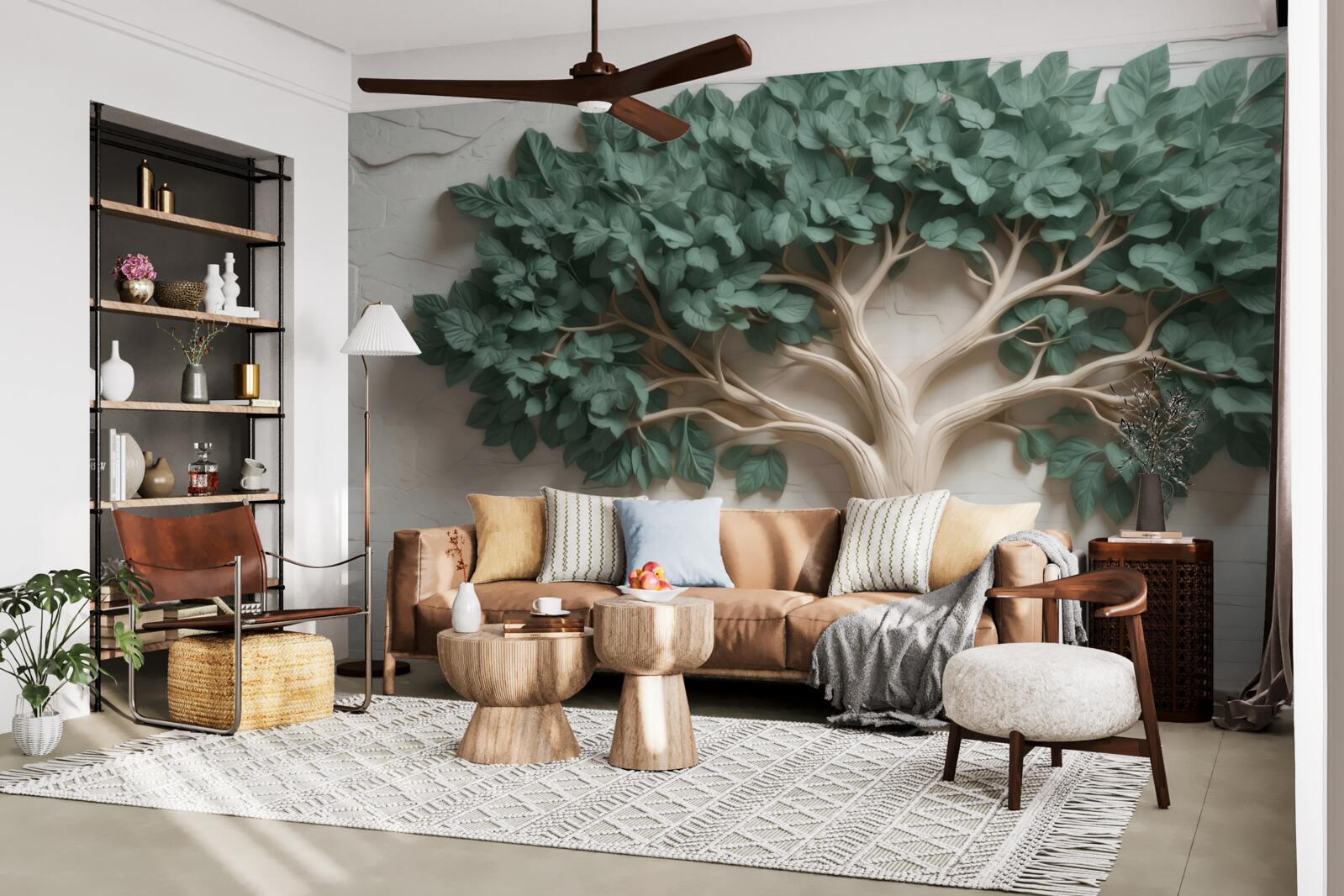 Fototapeta strom s hustými zelenými listami