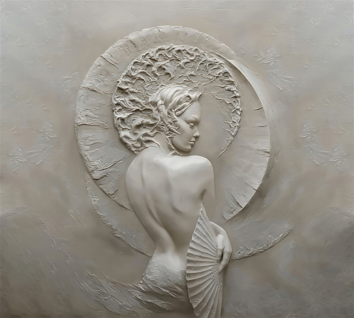 Fototapeta dievča skrýva tvár za vejárom