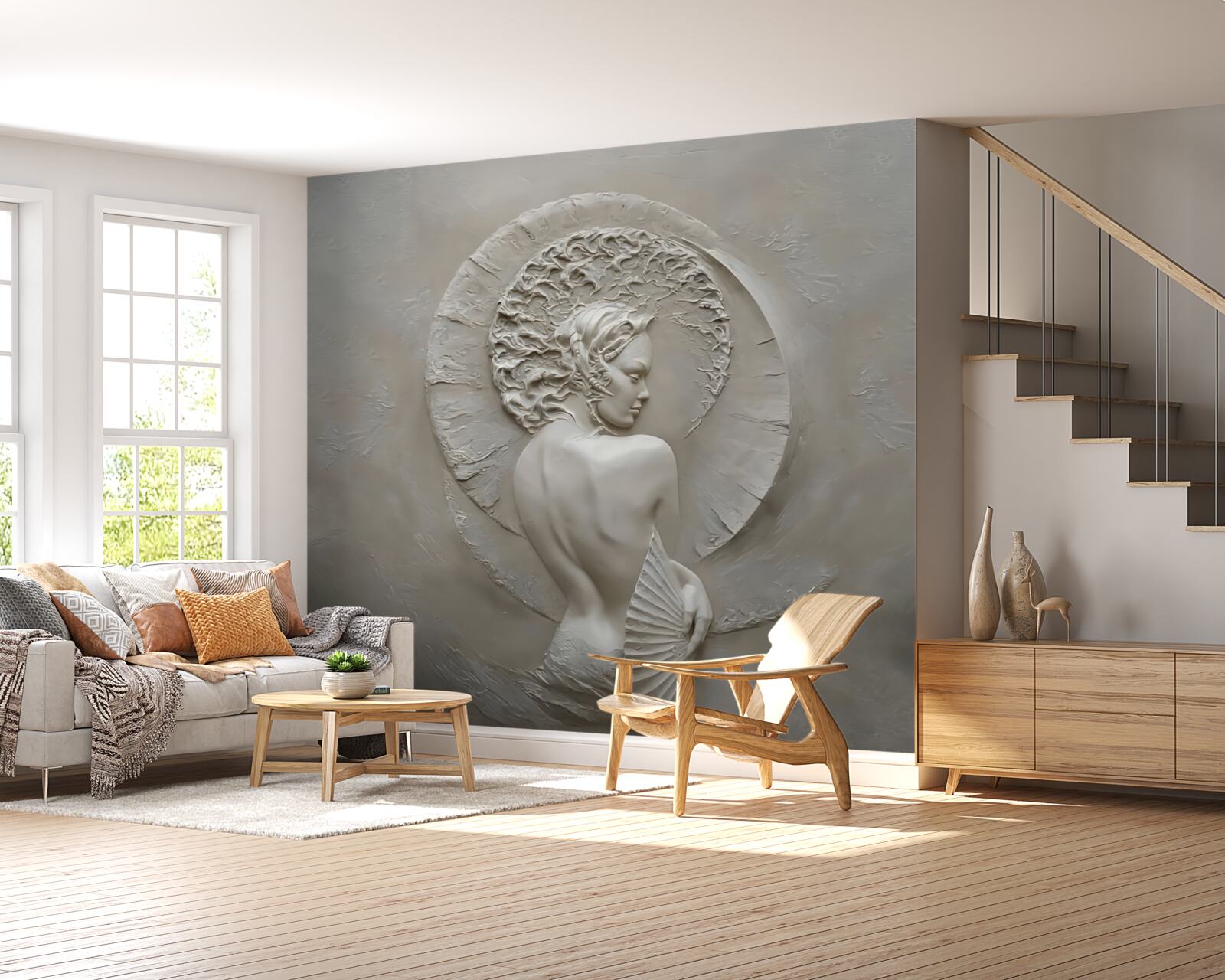 Fototapeta dievča skrýva tvár za vejárom