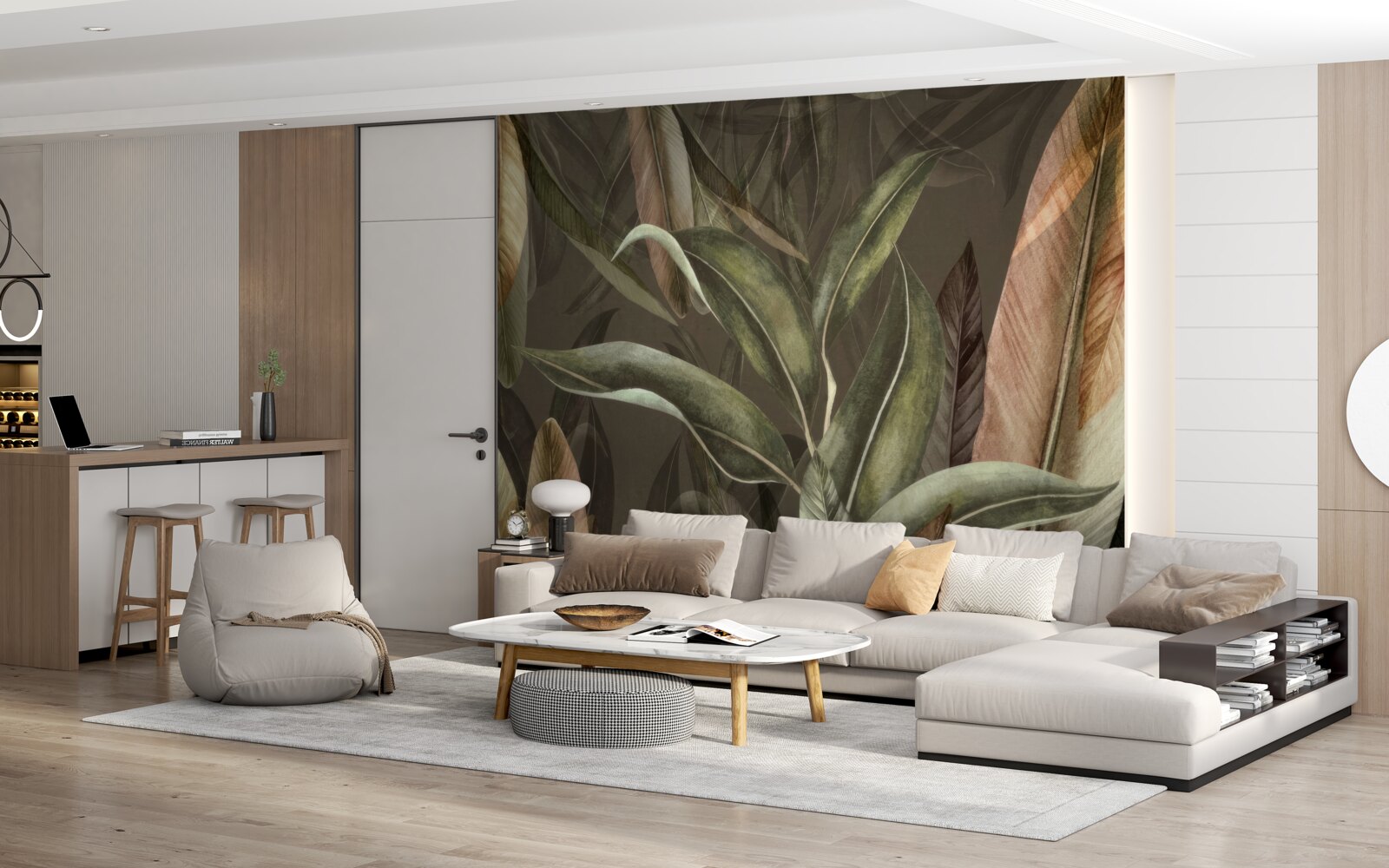 Fototapeta listy v odtieňoch hnedej a zelenej