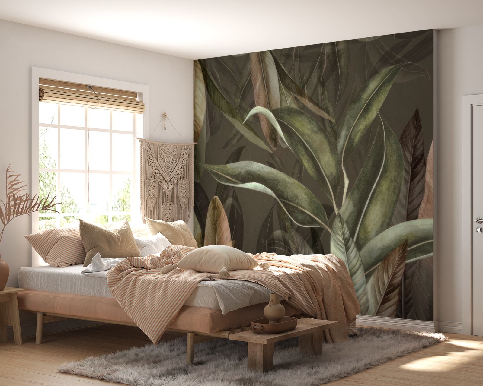 Fototapeta listy v odtieňoch hnedej a zelenej