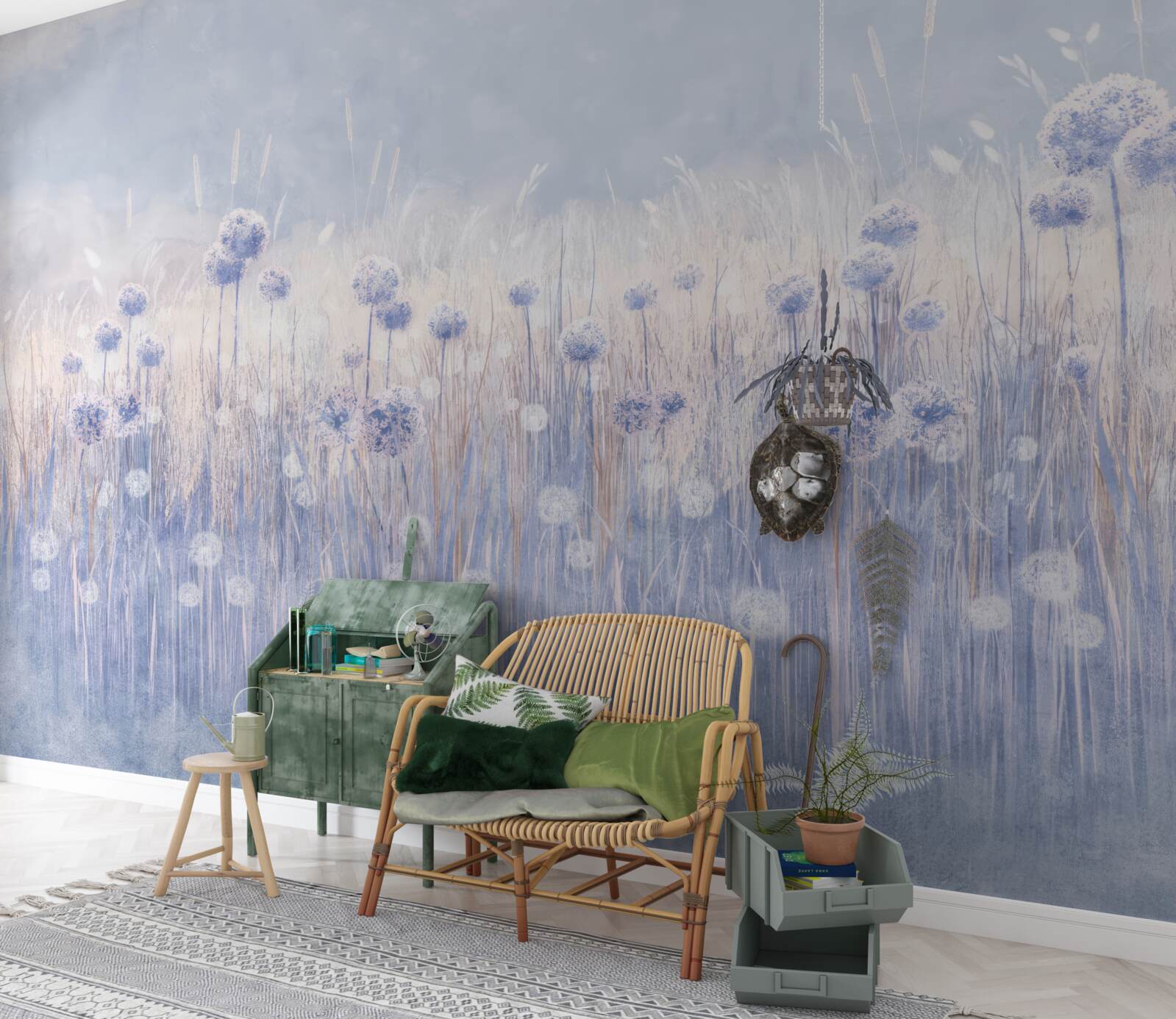 Fototapeta lila-farebné rastliny na svetlom pozadí