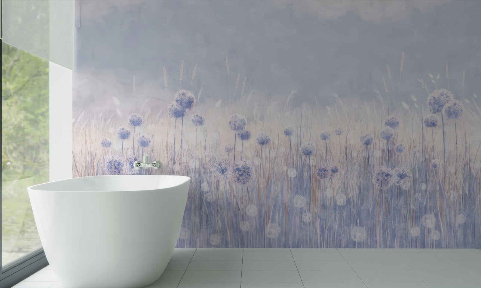 Fototapeta lila-farebné rastliny na svetlom pozadí