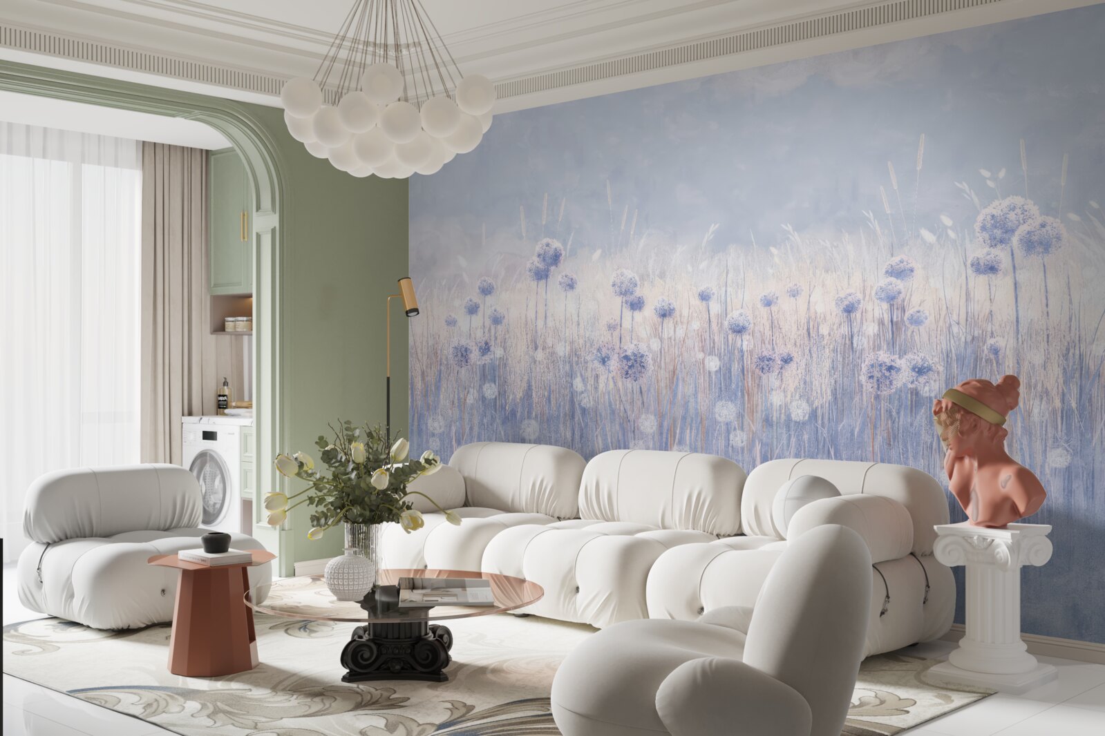 Fototapeta lila-farebné rastliny na svetlom pozadí