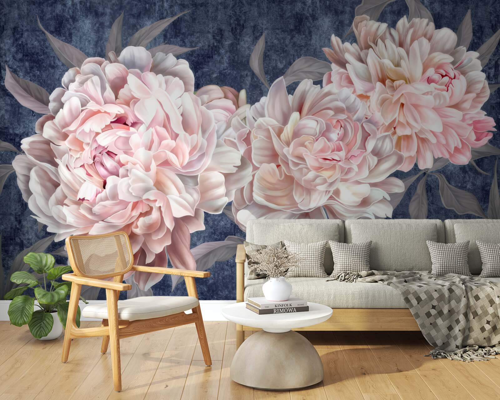 Fototapeta veľké svetlé pivonky na tmavom povrchu