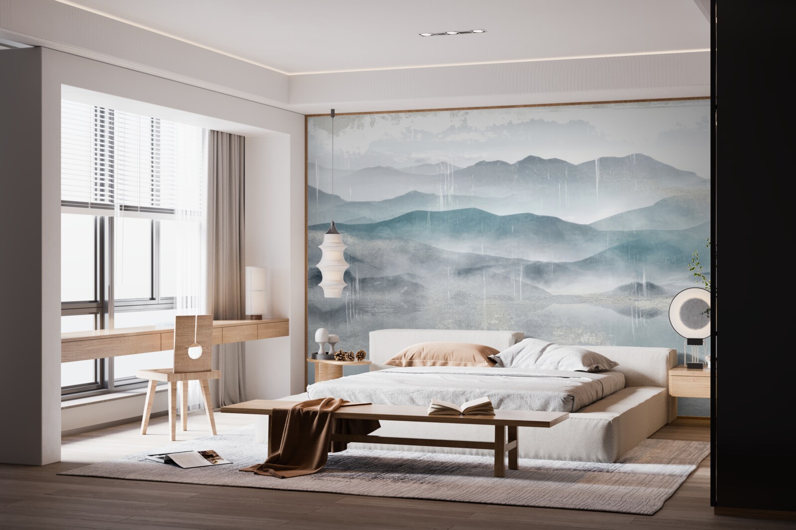 Fototapeta rozmazané obrysy hôr