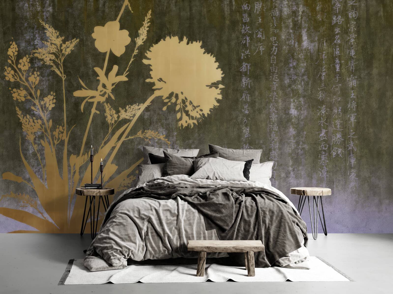 Fototapeta pozadie s obrázkami hieroglyfov a rastlín