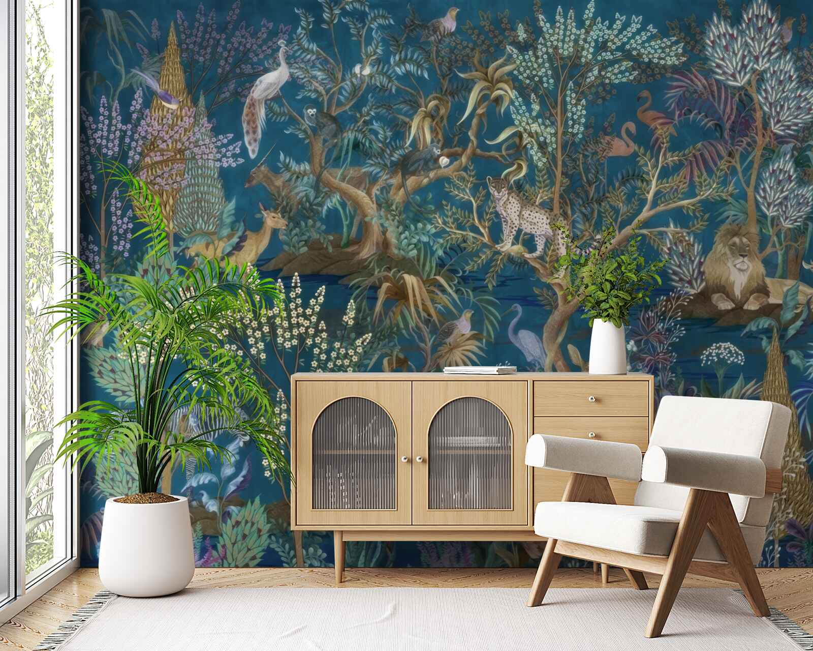 Fototapeta tmavé pozadie s obrázkami rastlín a zvierat