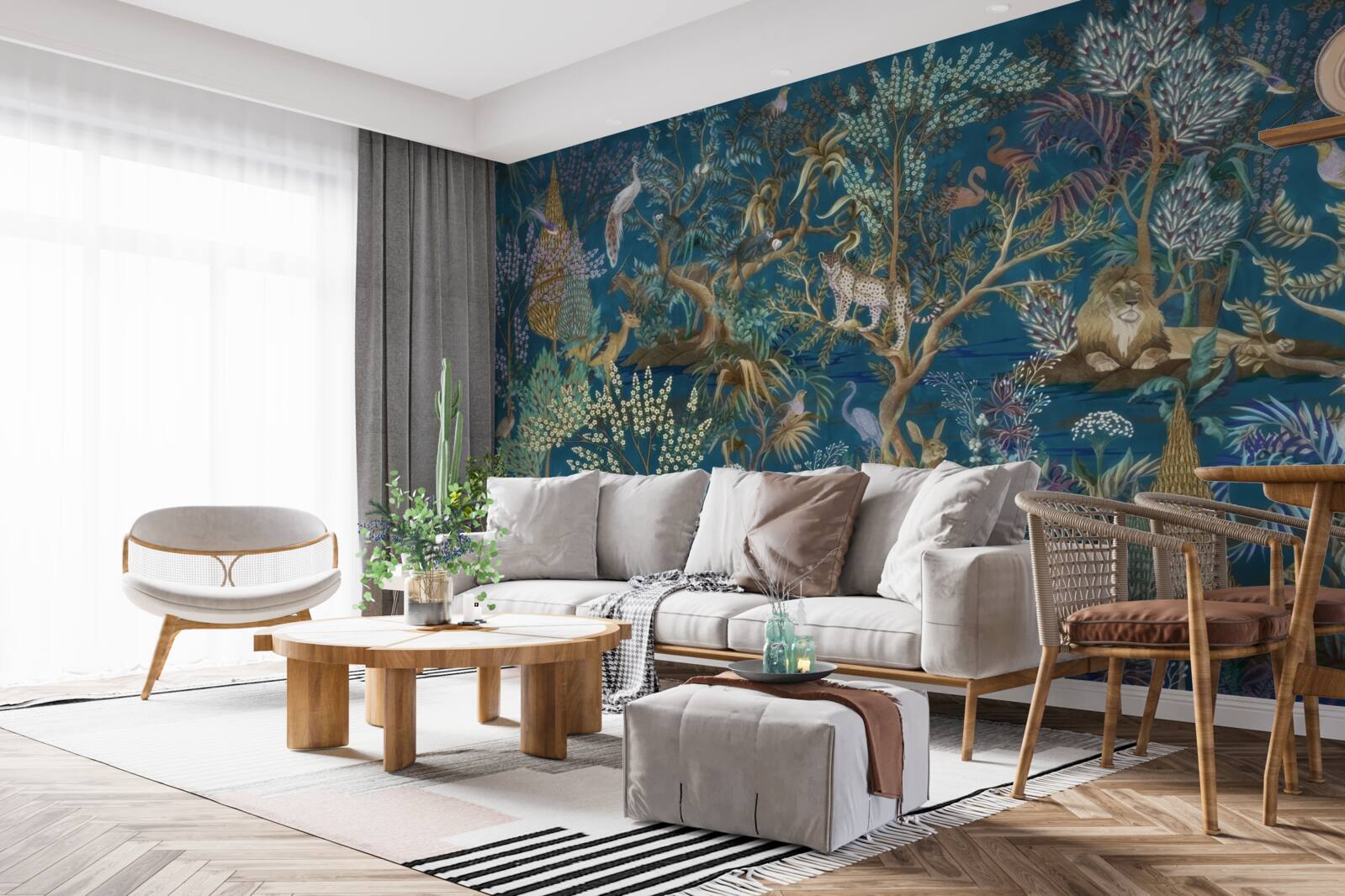 Fototapeta tmavé pozadie s obrázkami rastlín a zvierat