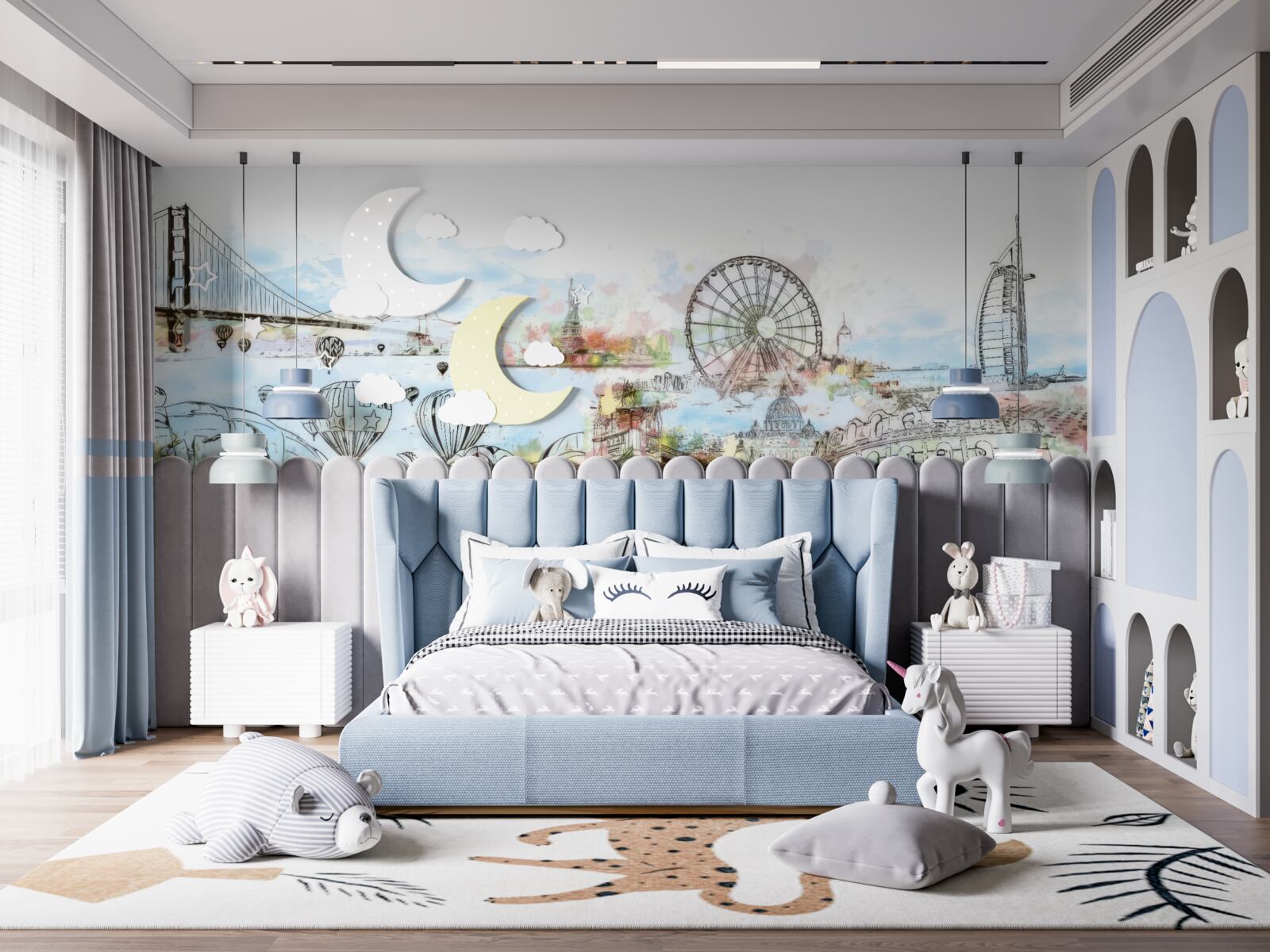 Fototapeta obrysy rôznych známych miest