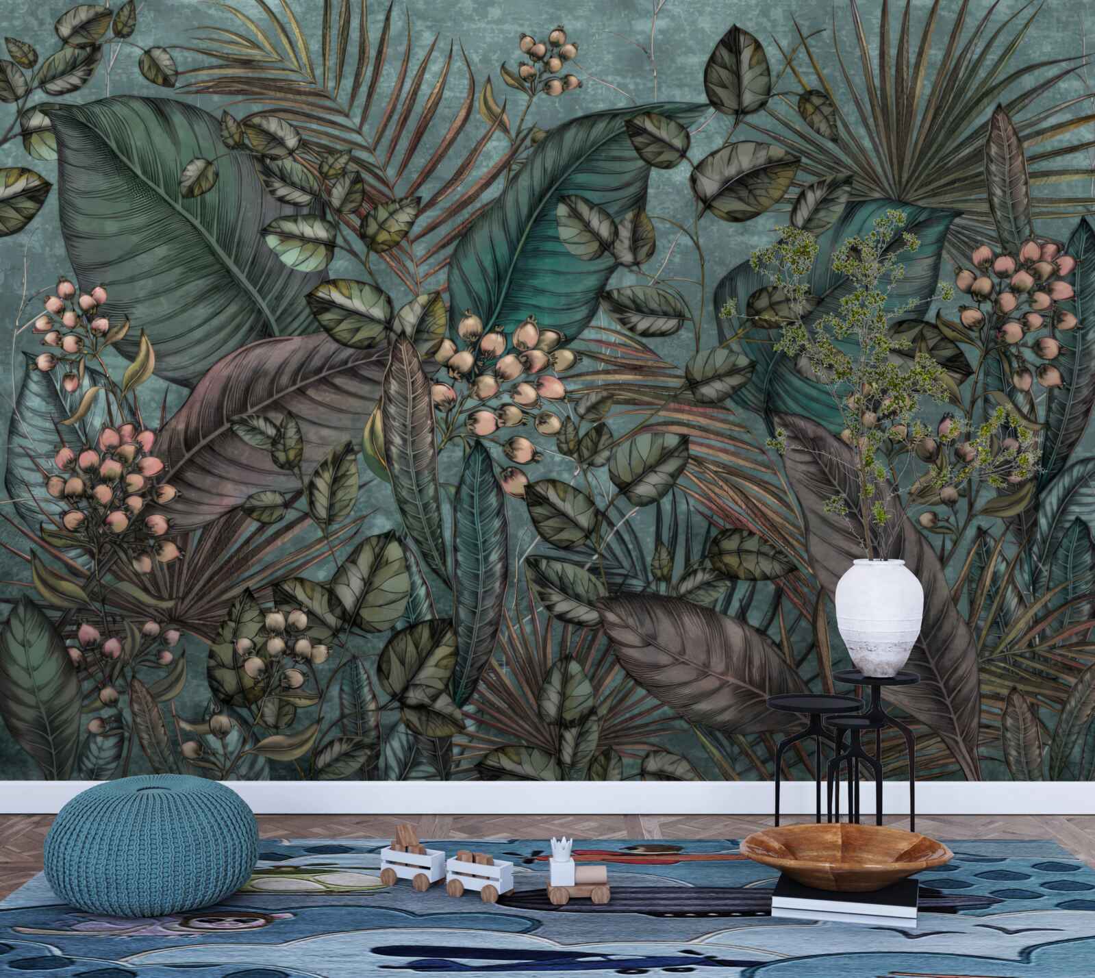 Fototapeta tmavé pozadie listov