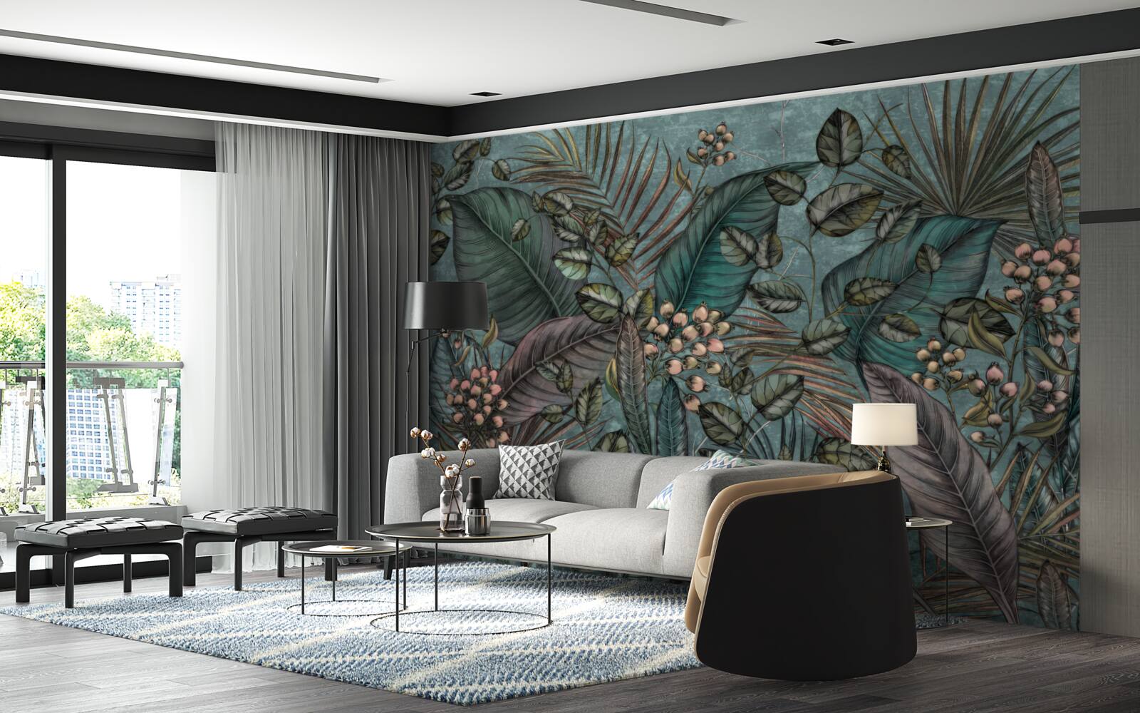 Fototapeta tmavé pozadie listov