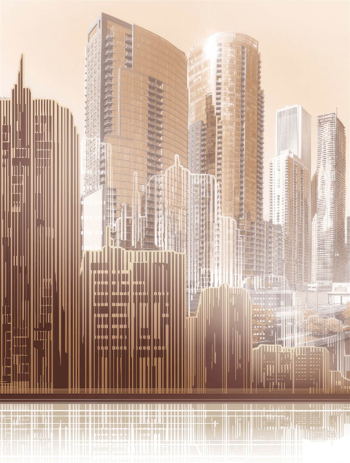 Fototapeta obrysy viacposchodových budov