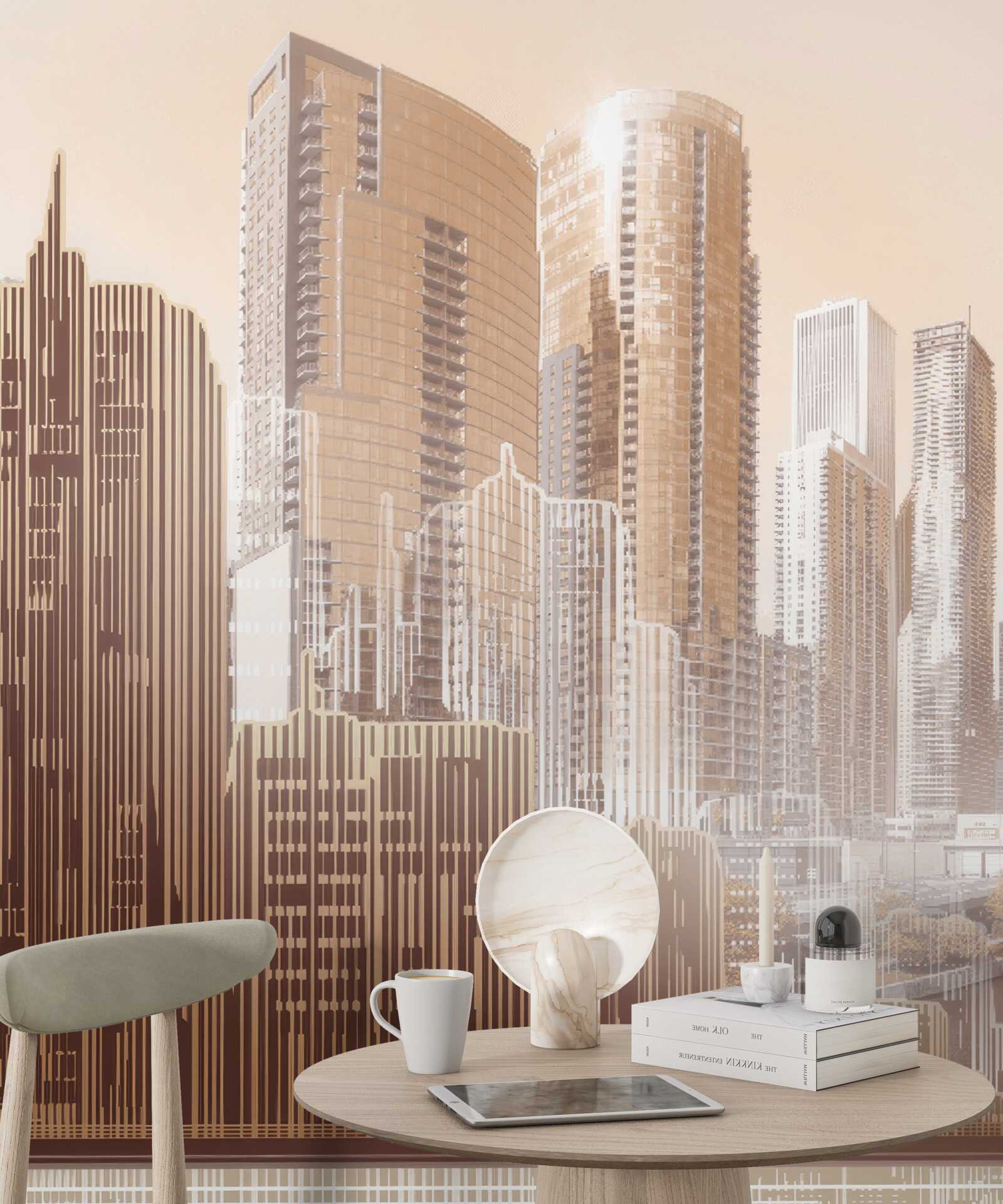 Fototapeta obrysy viacposchodových budov