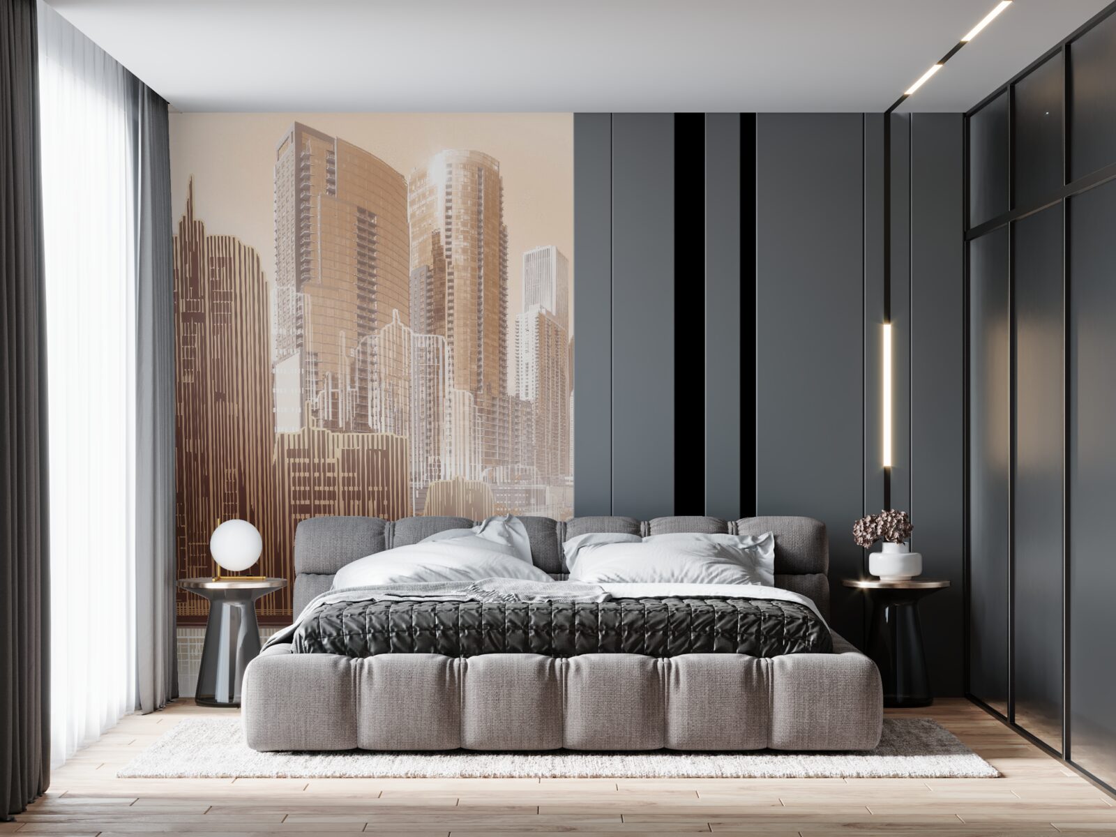 Fototapeta obrysy viacposchodových budov