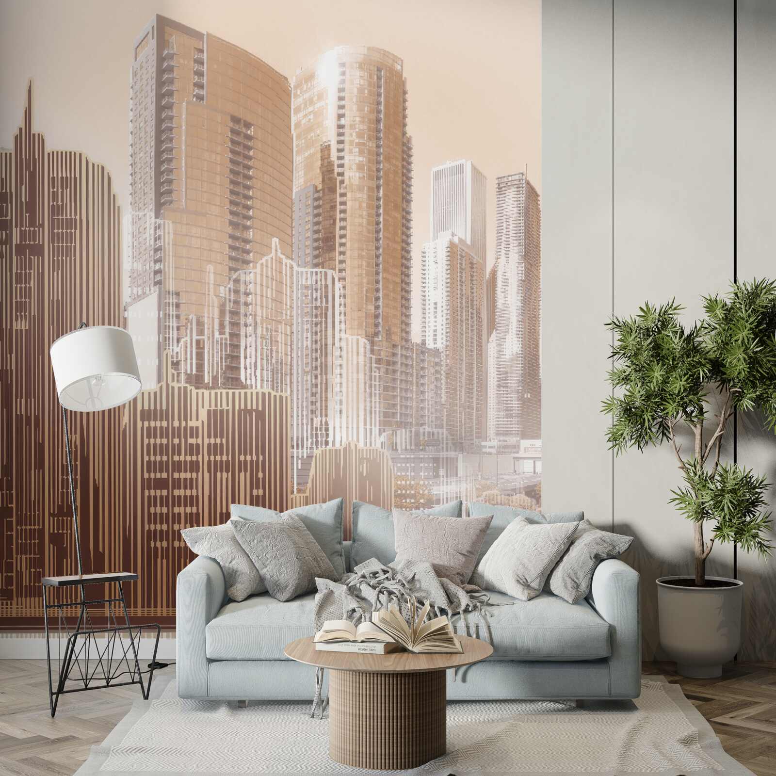 Fototapeta obrysy viacposchodových budov