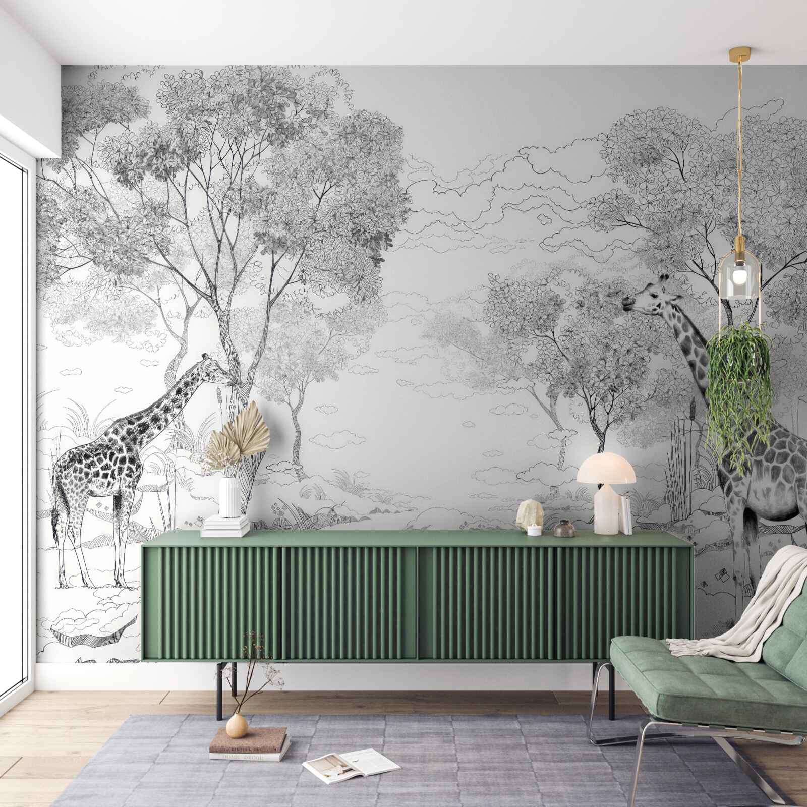 Fototapeta pri stromoch stoja dve žirafy