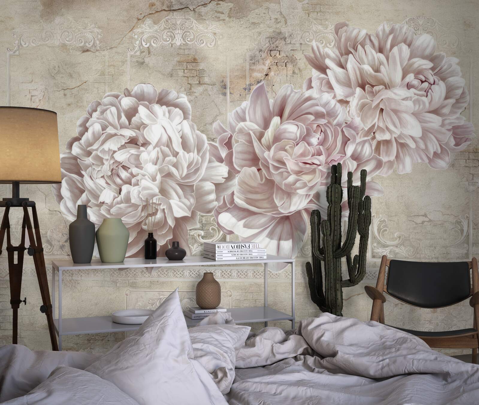 Fototapeta veľké svetlé pivonky