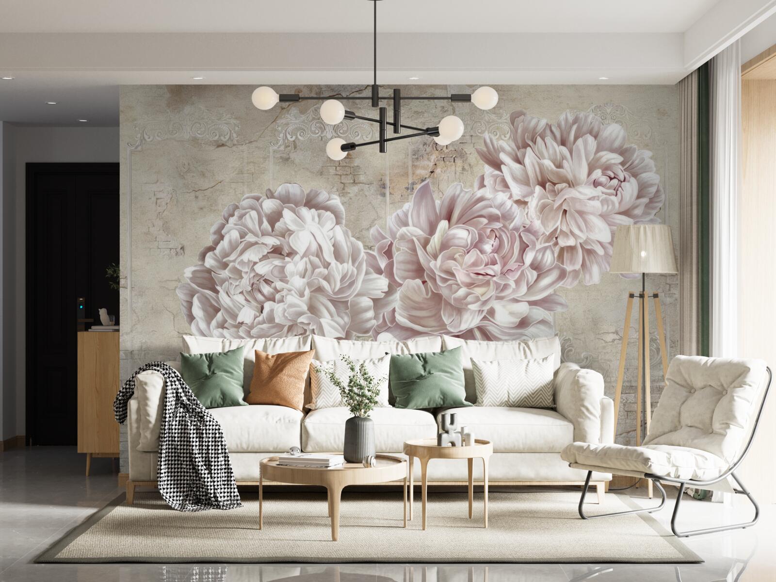 Fototapeta veľké svetlé pivonky