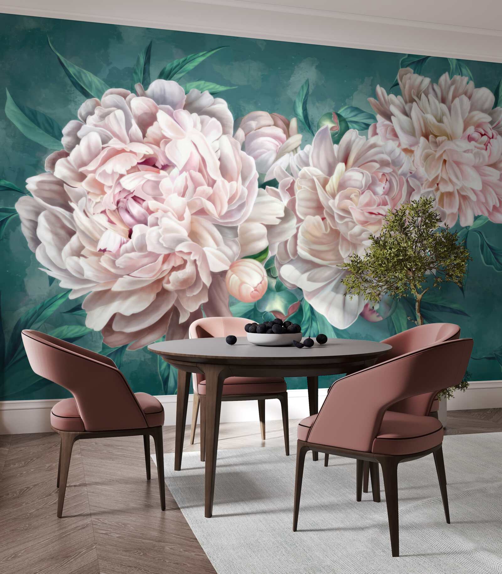 Fototapeta pivonky v jemnom ružovom odtieni