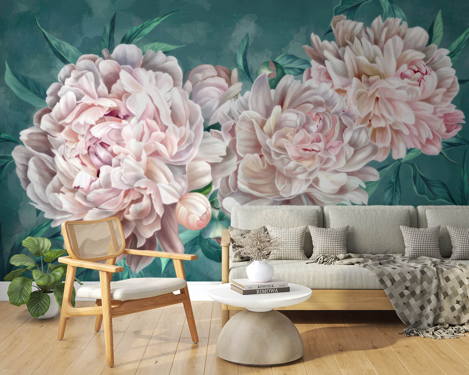 Fototapeta pivonky v jemnom ružovom odtieni