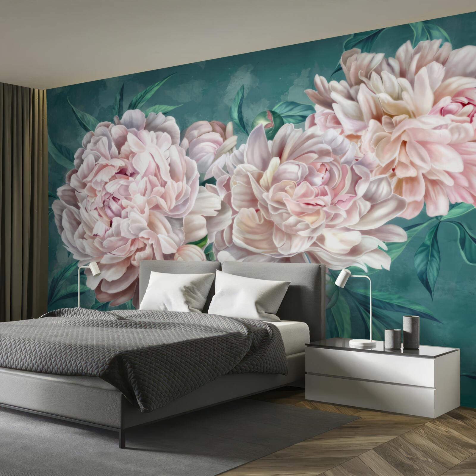 Fototapeta pivonky v jemnom ružovom odtieni