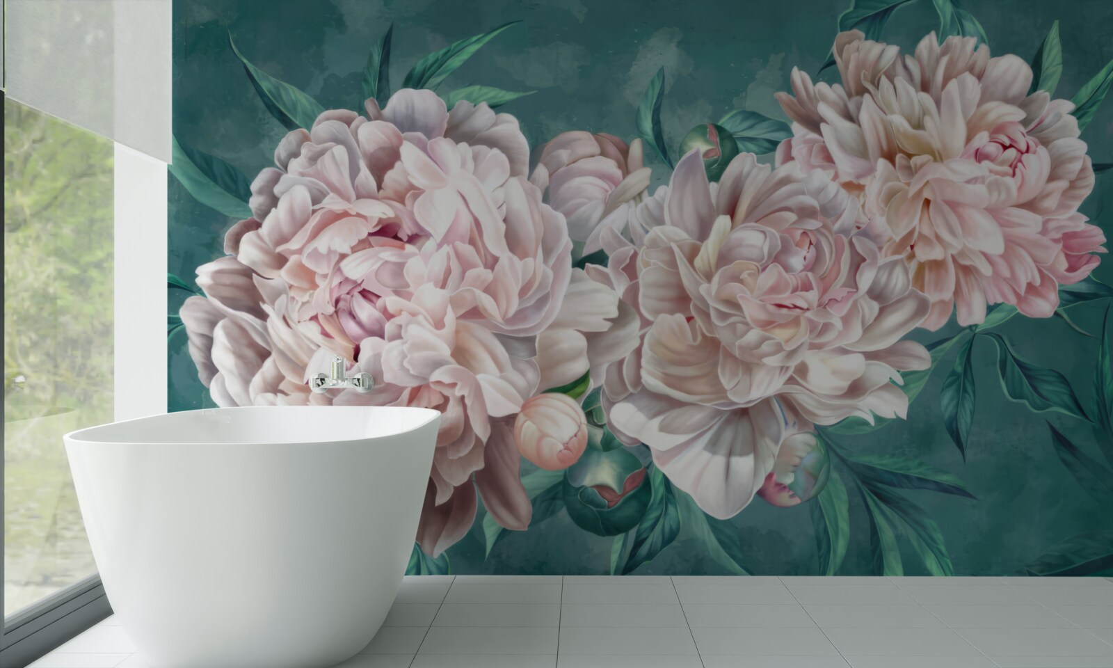 Fototapeta pivonky v jemnom ružovom odtieni