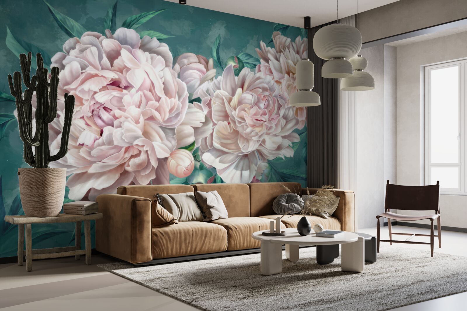 Fototapeta pivonky v jemnom ružovom odtieni