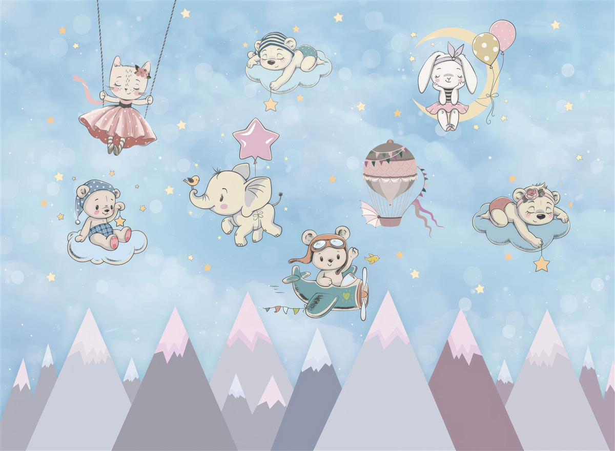 Fototapeta zvieratá sa hrajú na oblohe