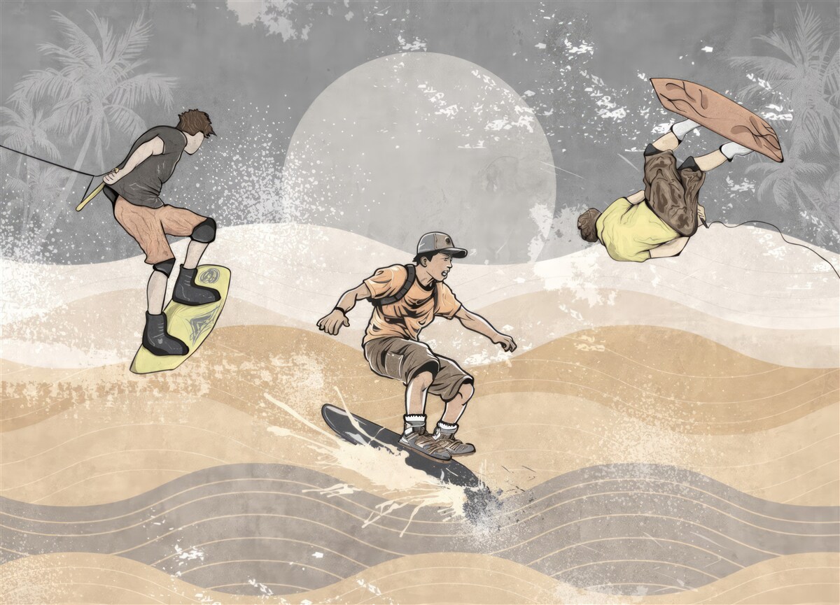 Fototapeta bavia sa snowboardisti