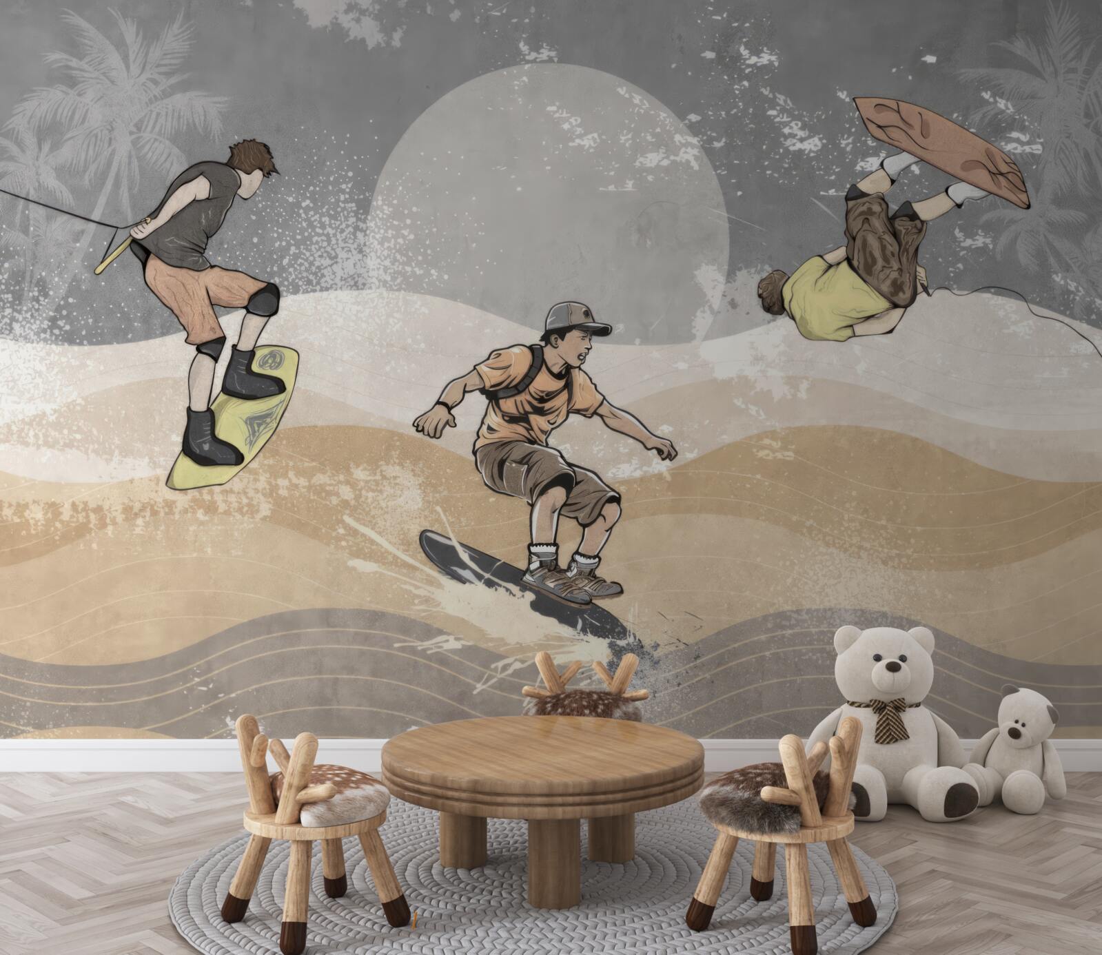 Fototapeta bavia sa snowboardisti