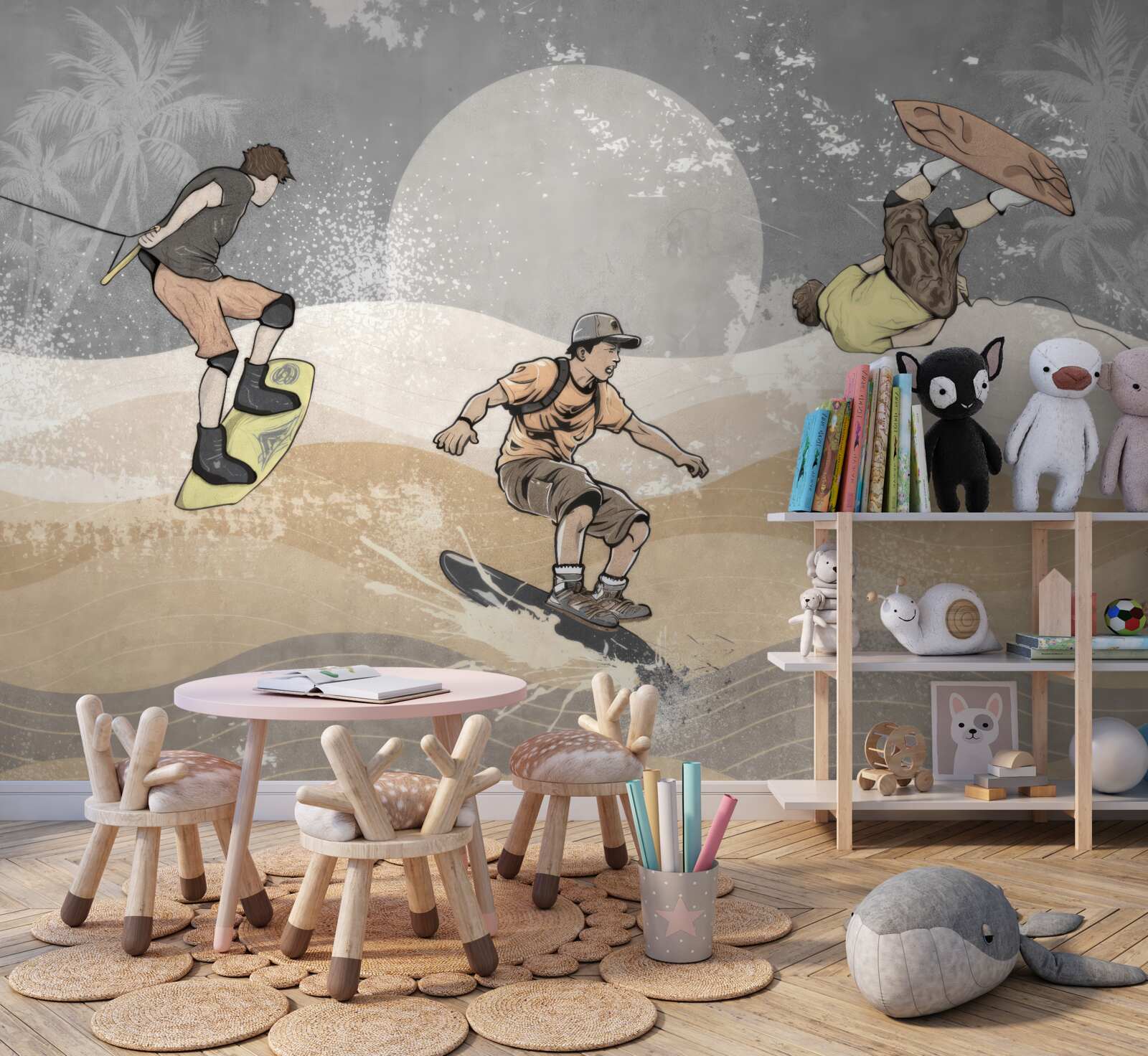 Fototapeta bavia sa snowboardisti