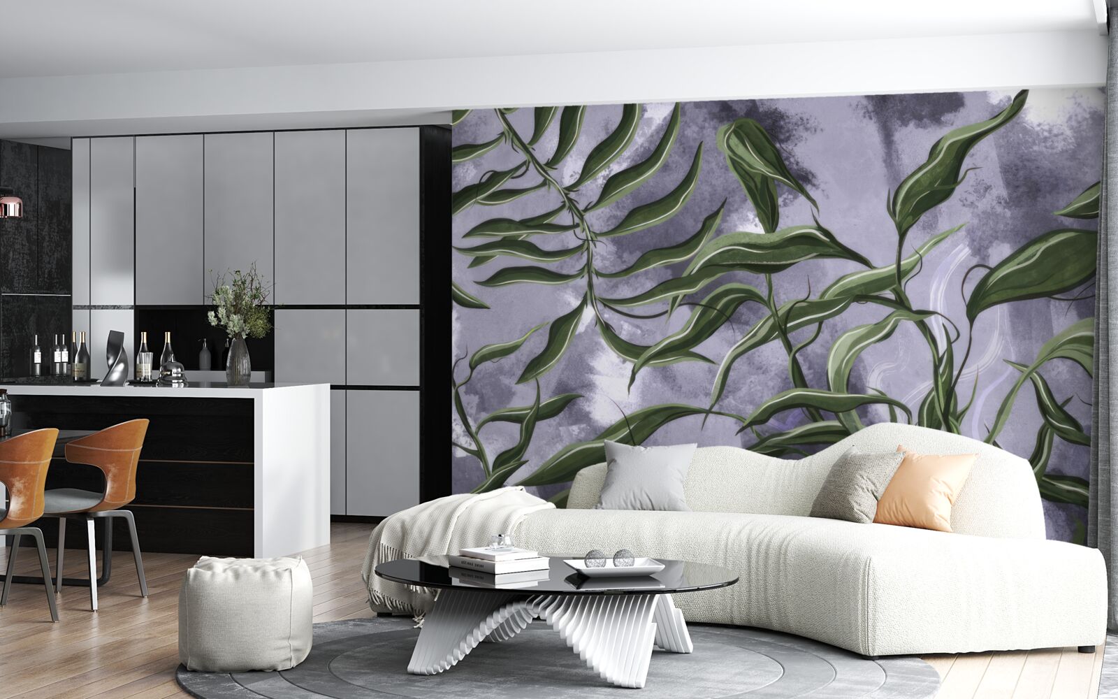 Fototapeta Pod vodou sú zelené listy paprade