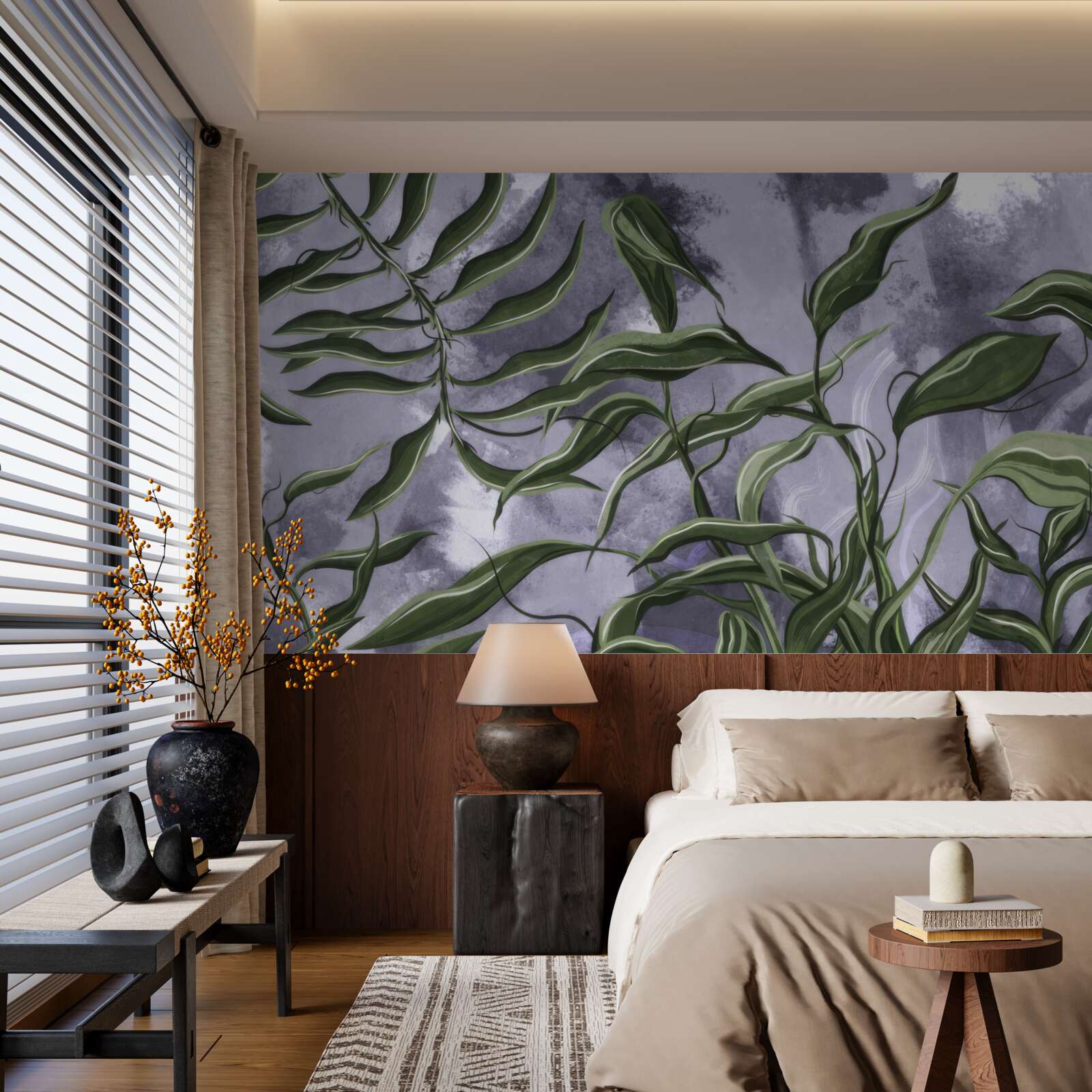 Fototapeta Pod vodou sú zelené listy paprade