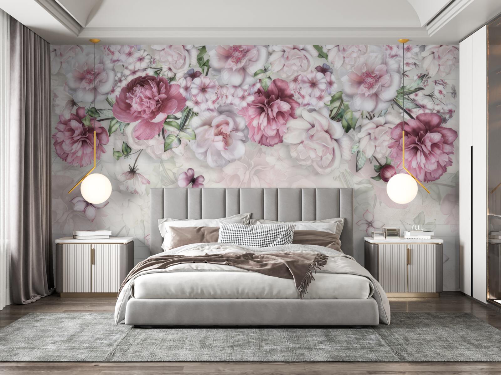 Fototapeta kvitnúce pivonky v sýtom fialovom odtieni