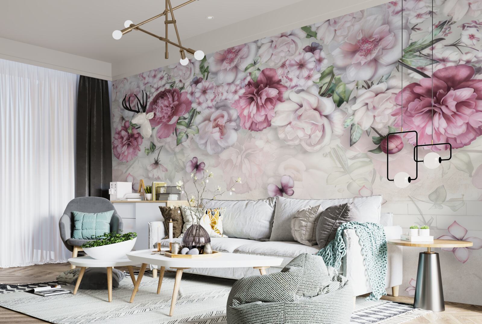 Fototapeta kvitnúce pivonky v sýtom fialovom odtieni