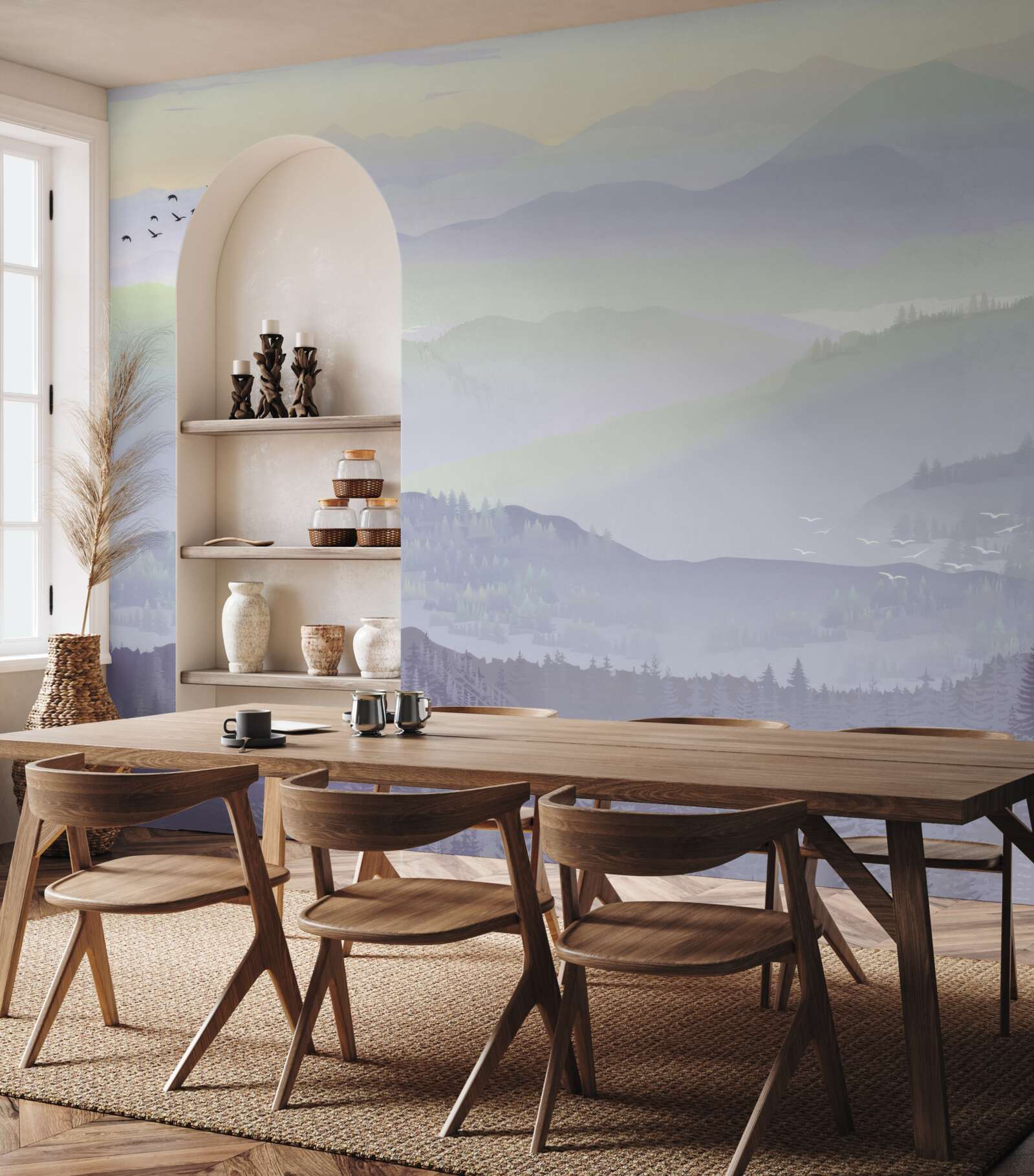 Fototapeta vtáky sa vracajú do spiaceho lesa