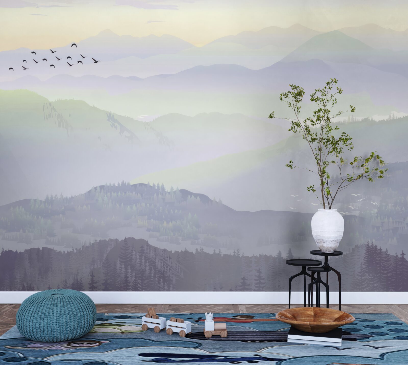 Fototapeta vtáky sa vracajú do spiaceho lesa