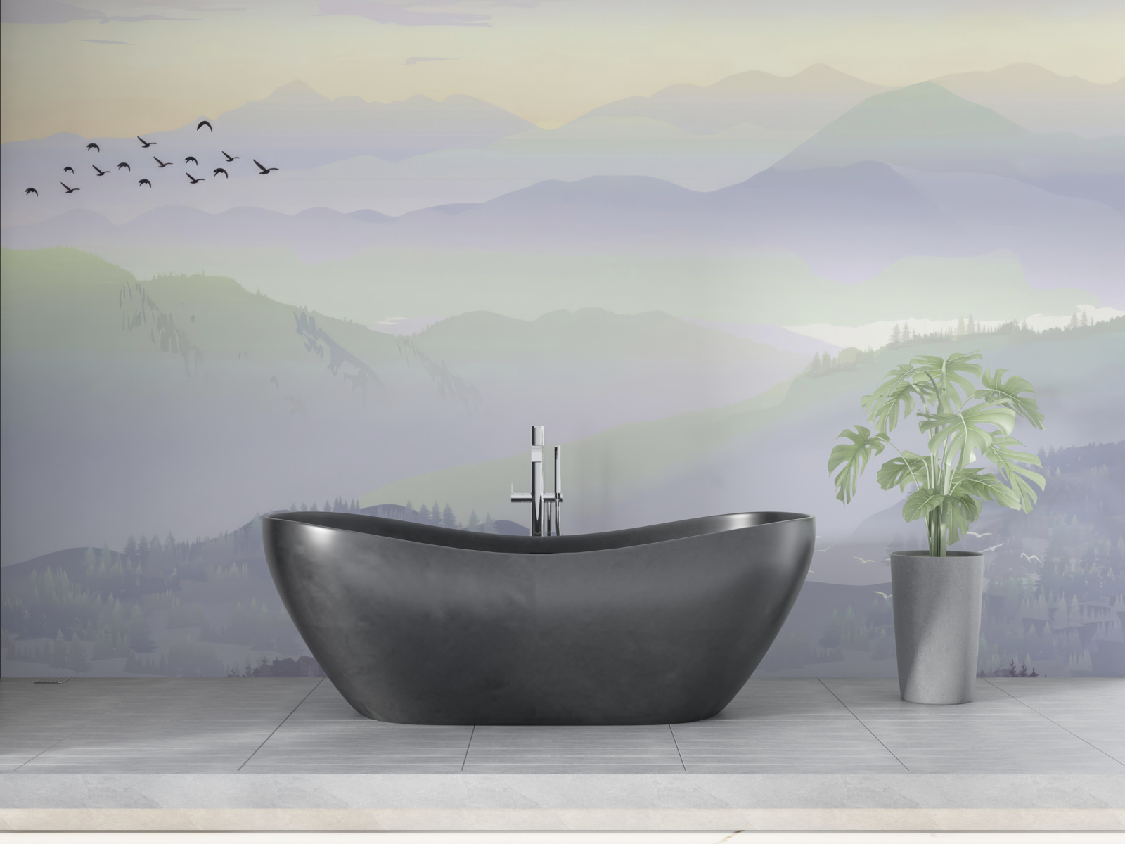 Fototapeta vtáky sa vracajú do spiaceho lesa